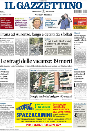Prima pagina Il Gazzettino di oggi - Quotidiano nazionale