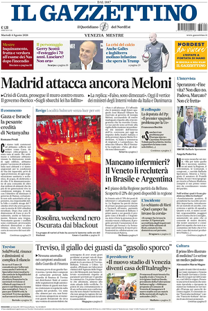 Prima pagina Il Gazzettino di oggi - Quotidiano nazionale