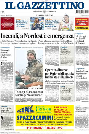 Prima pagina Il Gazzettino di oggi - Quotidiano nazionale