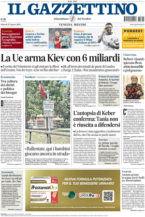 Prima pagina Il Gazzettino di oggi - Quotidiano nazionale