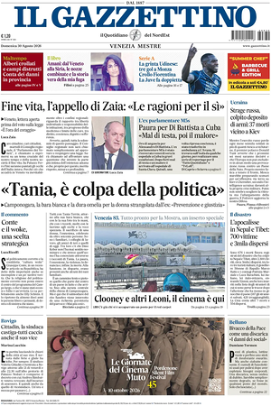 Prima pagina Il Gazzettino di oggi - Quotidiano nazionale