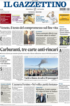 Prima pagina Il Gazzettino di oggi - Quotidiano nazionale