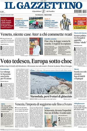 Prima pagina Il Gazzettino di oggi - Quotidiano nazionale