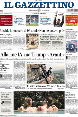 Prima pagina Il Gazzettino di oggi - Quotidiano nazionale