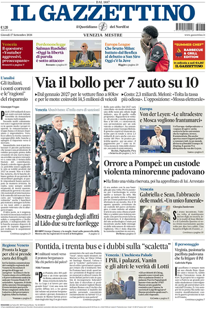 Prima pagina Il Gazzettino di oggi - Quotidiano nazionale