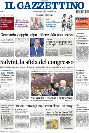 Prima pagina Il Gazzettino di oggi - Quotidiano nazionale
