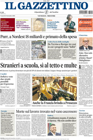 Prima pagina Il Gazzettino di oggi - Quotidiano nazionale