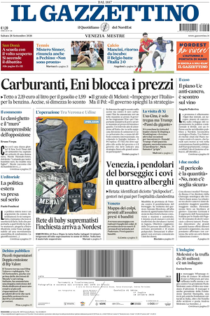 Prima pagina Il Gazzettino di oggi - Quotidiano nazionale