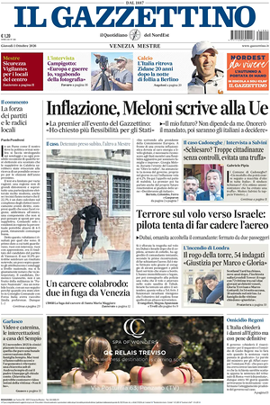 Prima pagina Il Gazzettino di oggi - Quotidiano nazionale