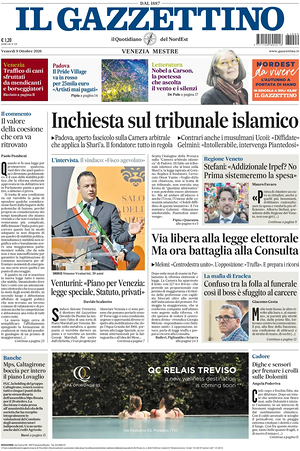 Prima pagina Il Gazzettino di oggi - Quotidiano nazionale