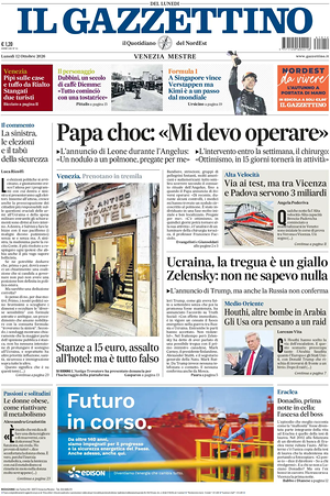 Prima pagina Il Gazzettino di oggi - Quotidiano nazionale