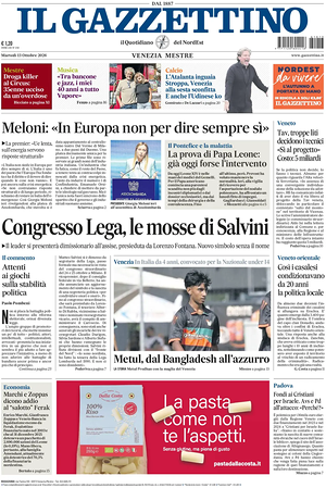 Prima pagina Il Gazzettino di oggi - Quotidiano nazionale