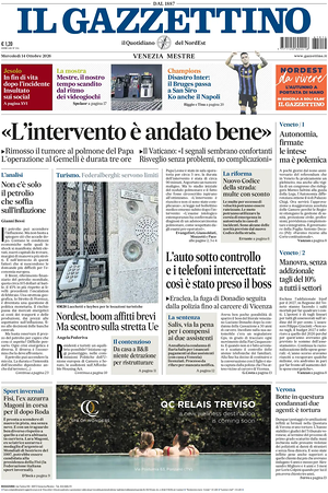 Prima pagina Il Gazzettino di oggi - Quotidiano nazionale