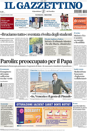 Prima pagina Il Gazzettino di oggi - Quotidiano nazionale
