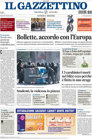 Prima pagina Il Gazzettino di oggi - Quotidiano nazionale