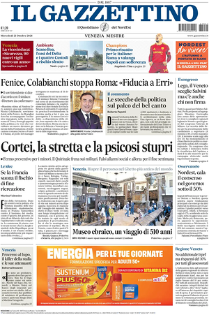 Il Gazzettino prima pagina