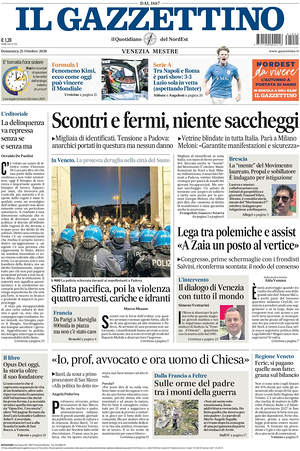 Prima pagina Il Gazzettino di oggi - Quotidiano nazionale
