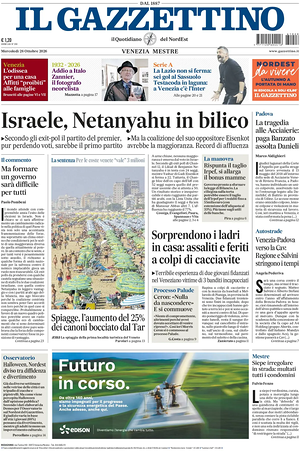 Prima pagina Il Gazzettino di oggi - Quotidiano nazionale