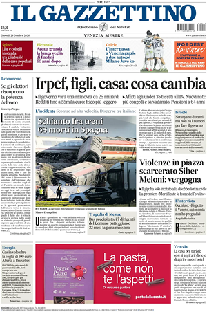 Prima pagina Il Gazzettino di oggi - Quotidiano nazionale