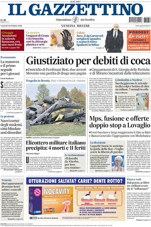 Prima pagina Il Gazzettino di oggi - Quotidiano nazionale