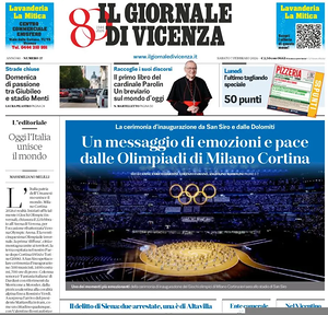 Prima pagina Il Giornale di Vicenza di oggi - Quotidiano regionale