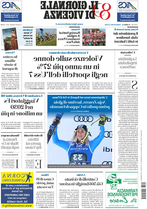 Prima pagina Il Giornale di Vicenza di oggi - Quotidiano regionale