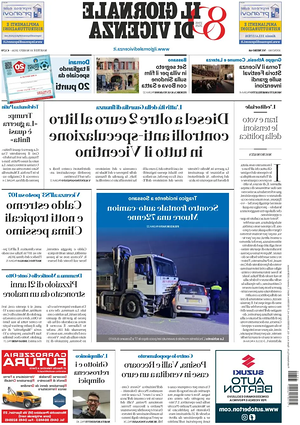 Prima pagina Il Giornale di Vicenza di oggi - Quotidiano regionale