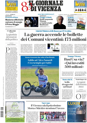 Prima pagina Il Giornale di Vicenza di oggi - Quotidiano regionale