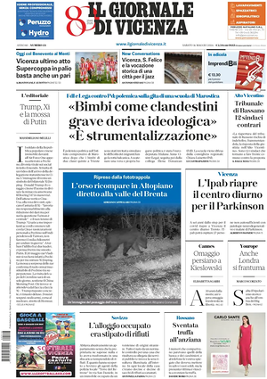 Prima pagina Il Giornale di Vicenza di oggi - Quotidiano regionale