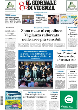 Prima pagina Il Giornale di Vicenza di oggi - Quotidiano regionale