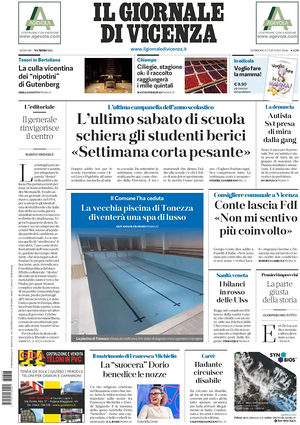 Prima pagina Il Giornale di Vicenza di oggi - Quotidiano regionale