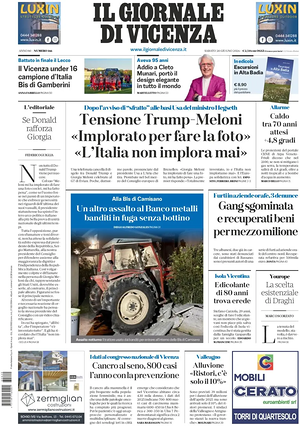 Prima pagina Il Giornale di Vicenza di oggi - Quotidiano regionale