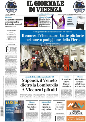 Prima pagina Il Giornale di Vicenza di oggi - Quotidiano regionale