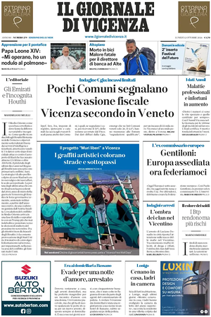 Prima pagina Il Giornale di Vicenza di oggi - Quotidiano regionale