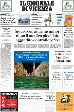 Prima pagina Il Giornale di Vicenza di oggi - Quotidiano regionale