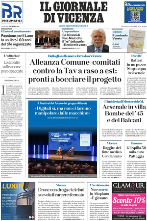 Prima pagina Il Giornale di Vicenza di oggi - Quotidiano regionale