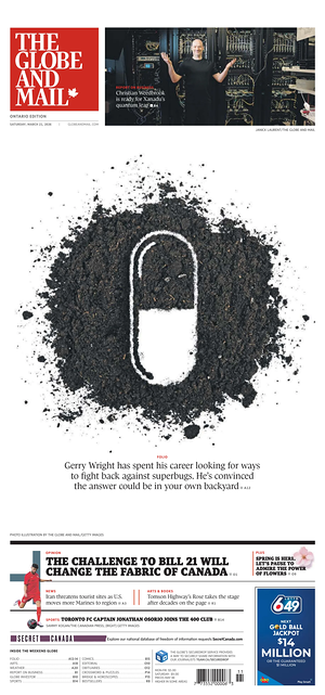 Prima pagina The Globe and Mail di oggi - Quotidiano estero