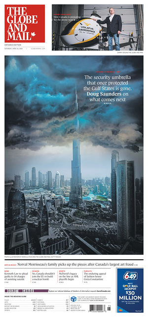 Prima pagina The Globe and Mail di oggi - Quotidiano estero