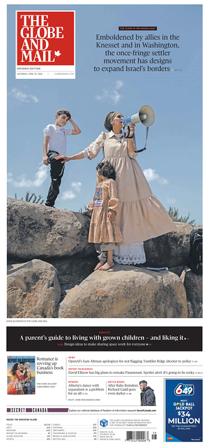 Prima pagina The Globe and Mail di oggi - Quotidiano estero