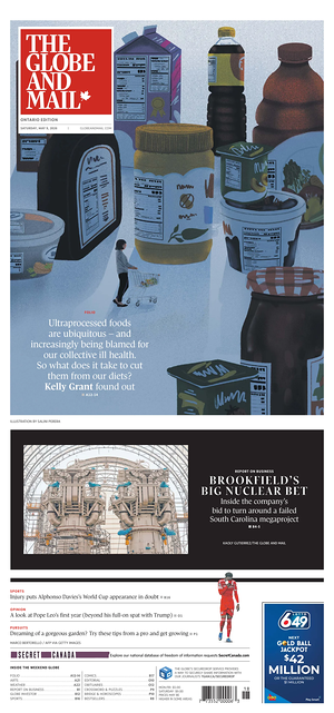 Prima pagina The Globe and Mail di oggi - Quotidiano estero