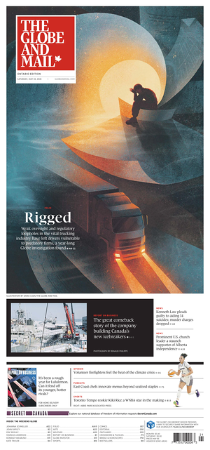 Prima pagina The Globe and Mail di oggi - Quotidiano estero