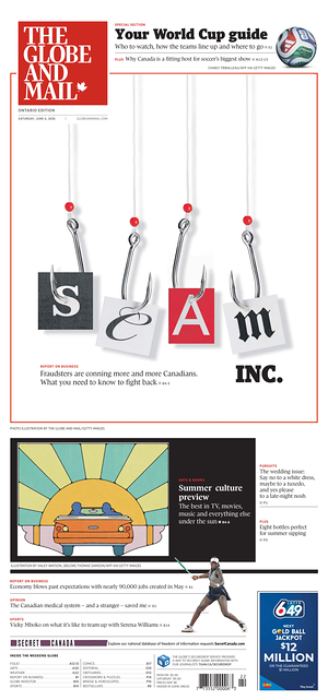 Prima pagina The Globe and Mail di oggi - Quotidiano estero