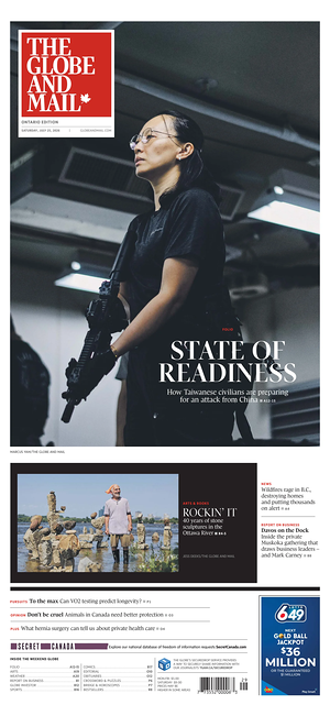Prima pagina The Globe and Mail di oggi - Quotidiano estero