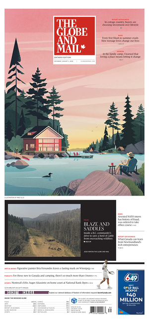 Prima pagina The Globe and Mail di oggi - Quotidiano estero