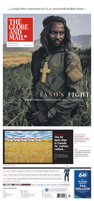 Prima pagina The Globe and Mail di oggi - Quotidiano estero
