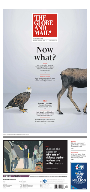 Prima pagina The Globe and Mail di oggi - Quotidiano estero