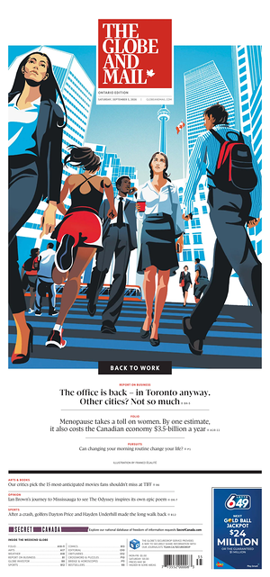Prima pagina The Globe and Mail di oggi - Quotidiano estero
