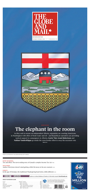 Prima pagina The Globe and Mail di oggi - Quotidiano estero