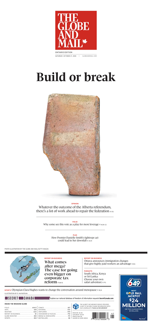 Prima pagina The Globe and Mail di oggi - Quotidiano estero