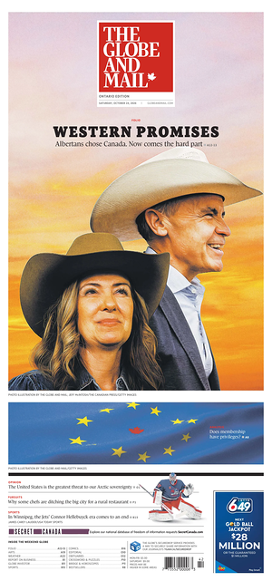 Prima pagina The Globe and Mail di oggi - Quotidiano estero